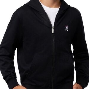 Psycho Bunny Black Kids Zip-Up Hoodie